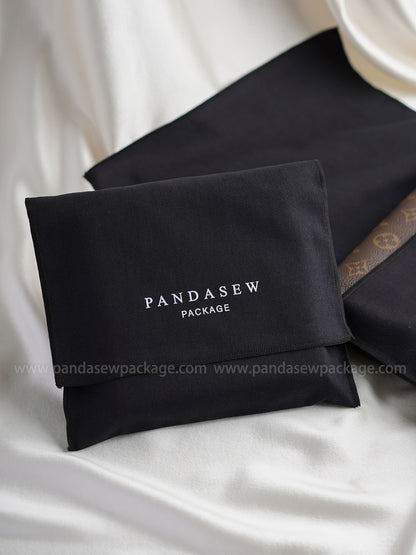 Black cotton pouch print logo