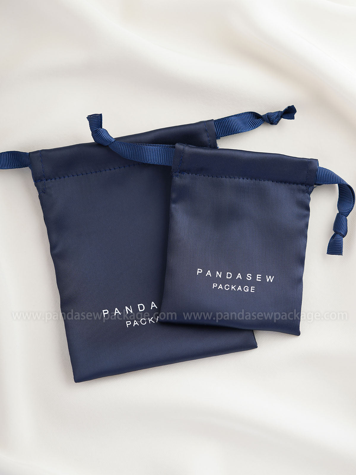 custom satin dust bags handmade navy jewelry package