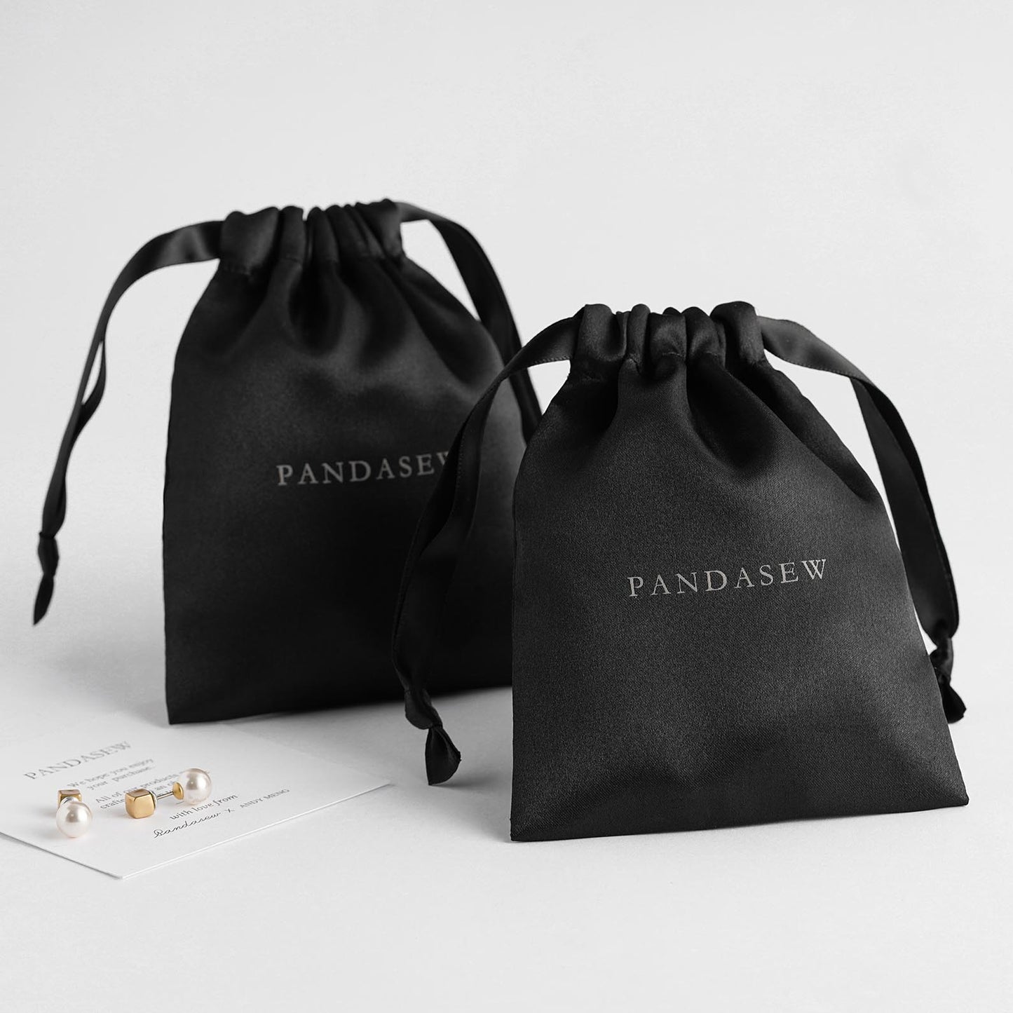 Pandasew Custom Logo 100pcs Satin Jewelry Drawstring Bags Pouch ST-111 –  PandaSew