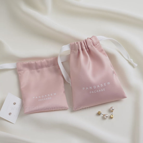 colorful dense thick satin bags, custom size and logo jewelry bags