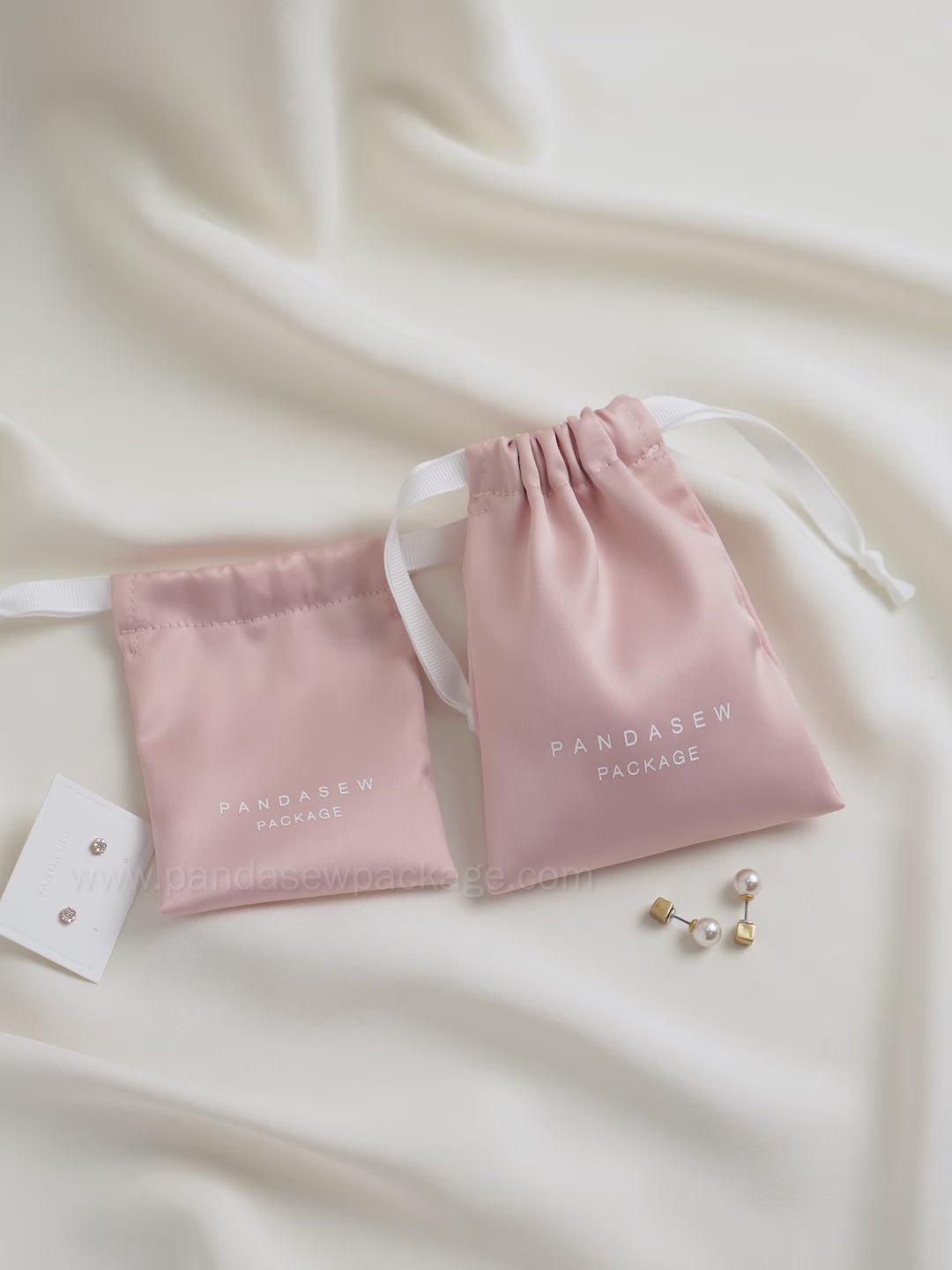 colorful dense thick satin bags, custom size and logo jewelry bags