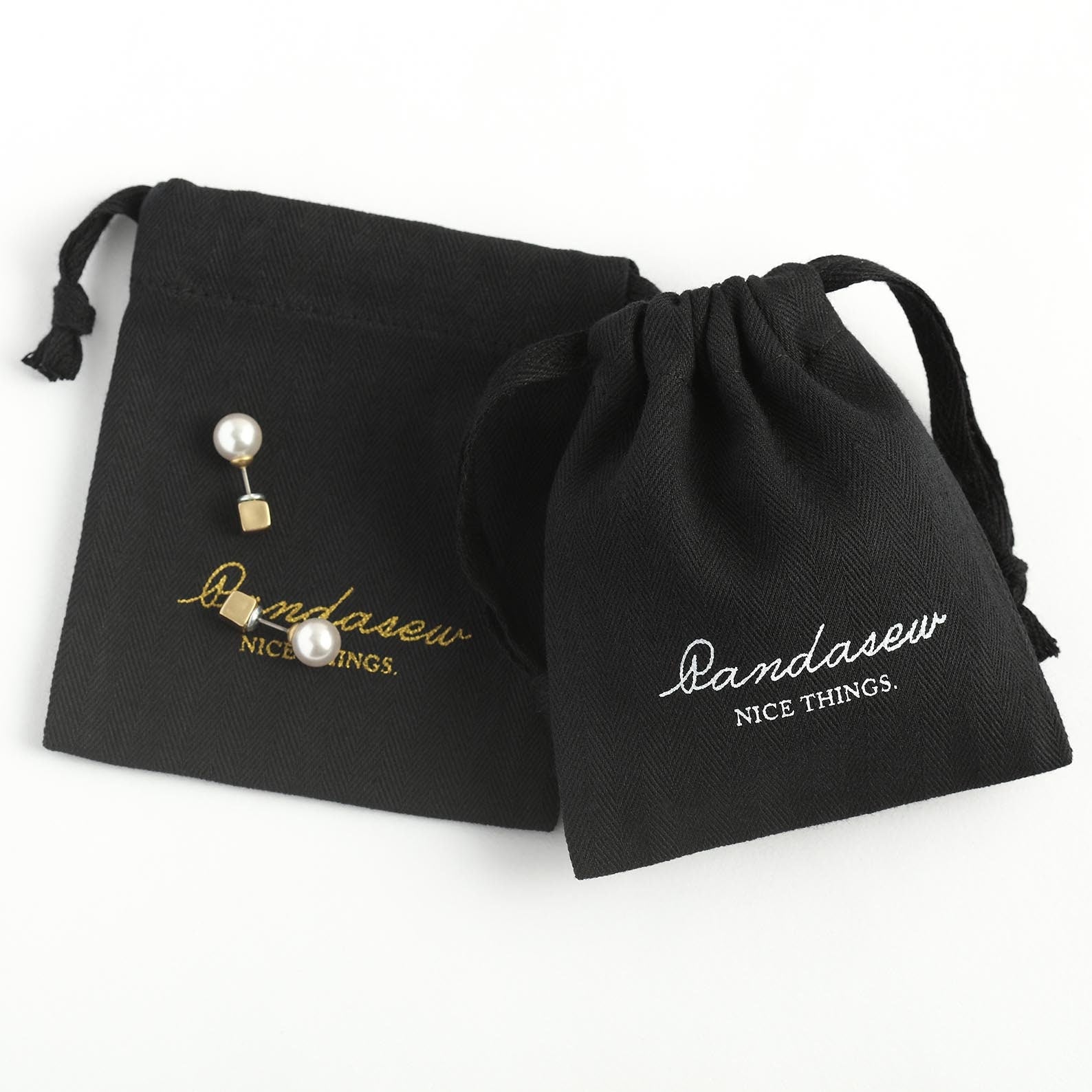 50pcs White Thick Twill Cotton Pouch Custom Jewelry Package Pouch With Logo  Printed Personalized Package Bag for Products 