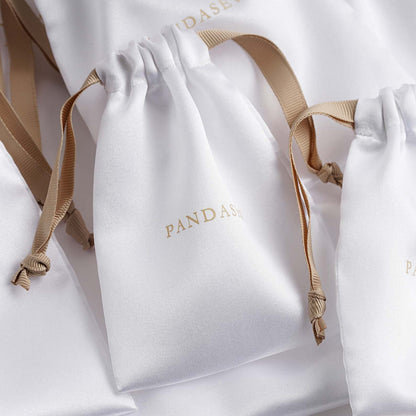 White drawstring pouch