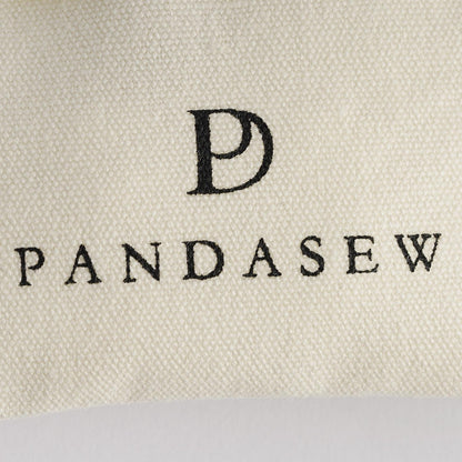 black printing logo on beige cotton canvas pouch