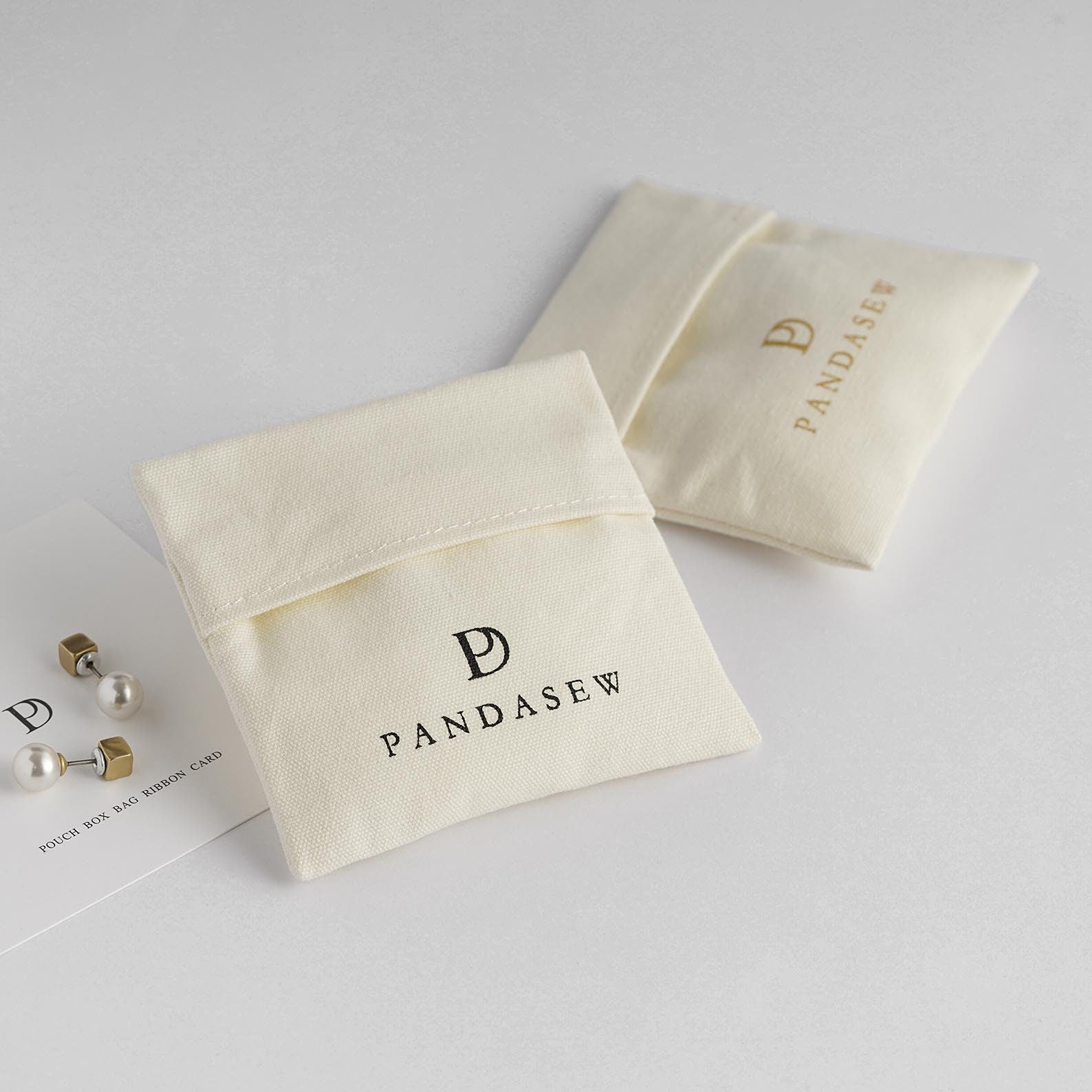 custom jewelry packaging pouch in 8 ounce cotton canvas fabric