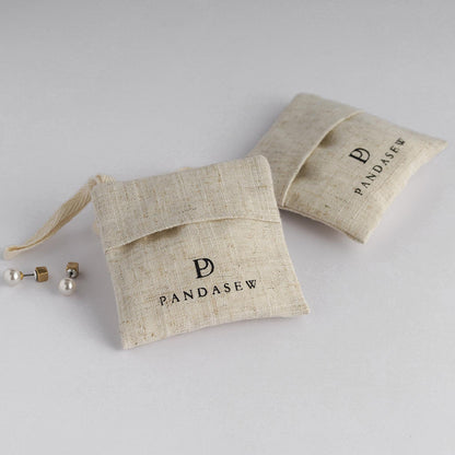 8x8cm flap linen bag with custom logo,  durable and eco-friendly nature bag