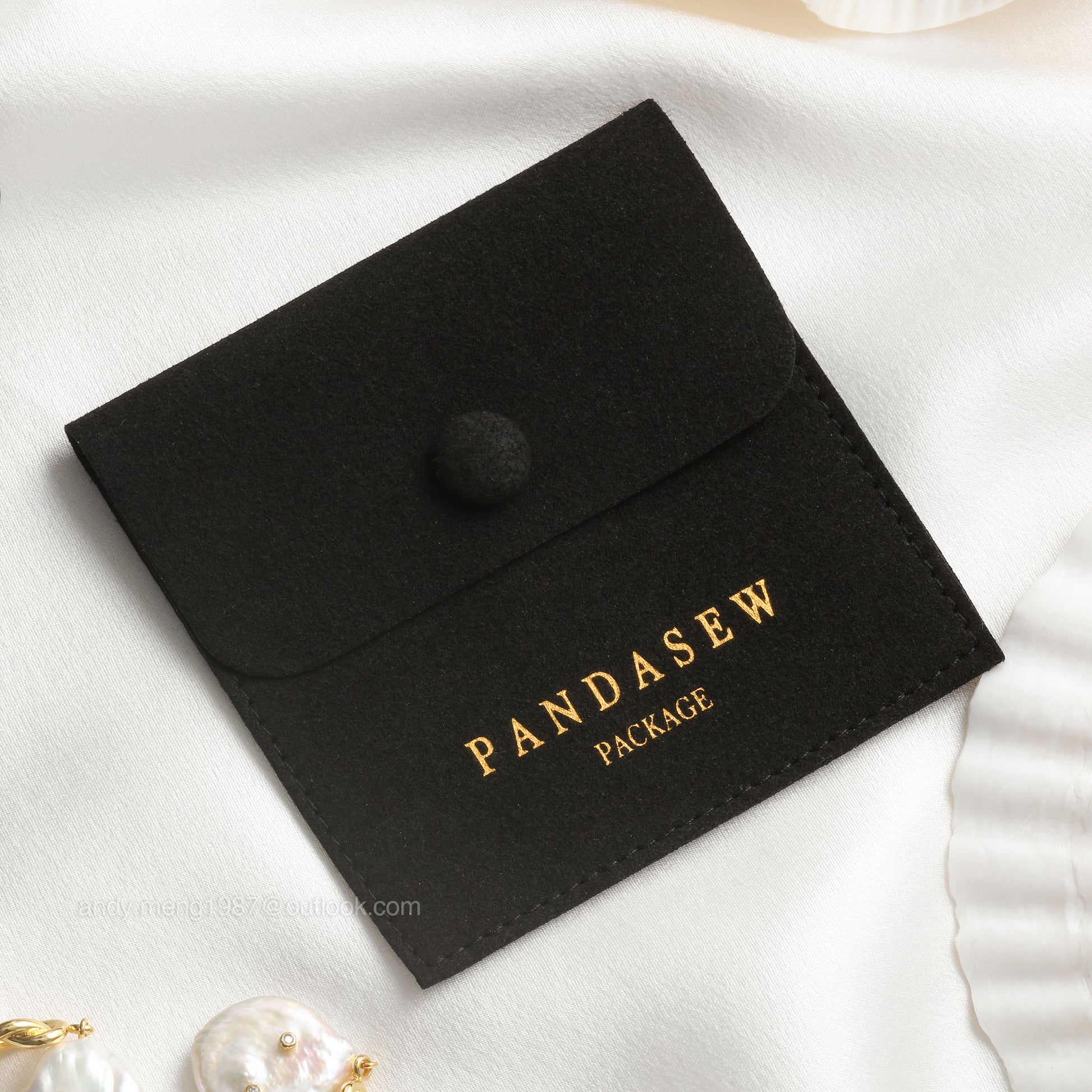 black jewelry bag custom logo and size