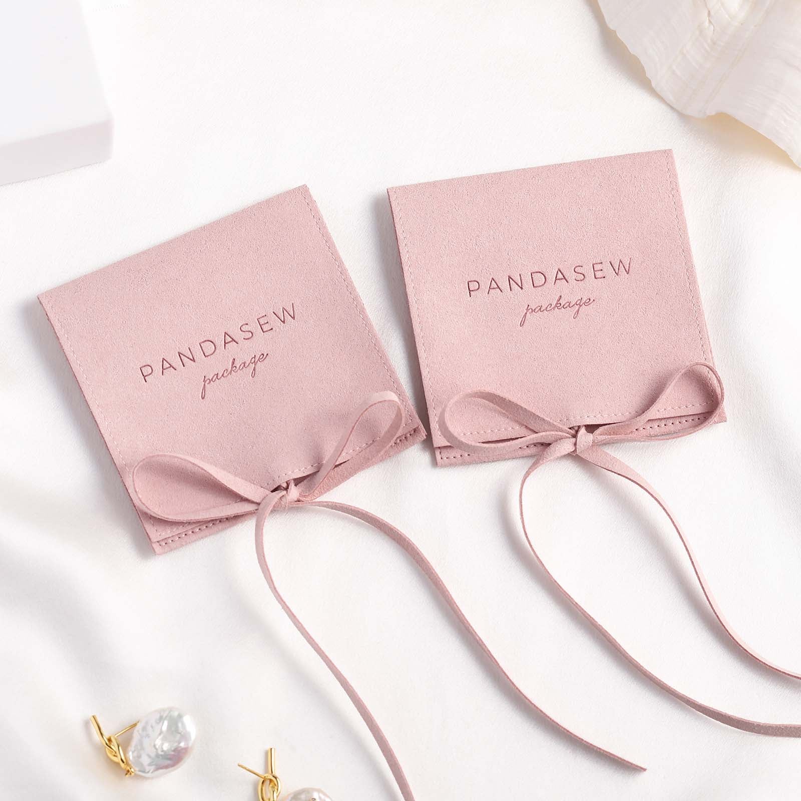 Pandasew Custom Logo 50PCS Microfiber Flap Envelope Jewelry Pouch Bag –  PandaSew