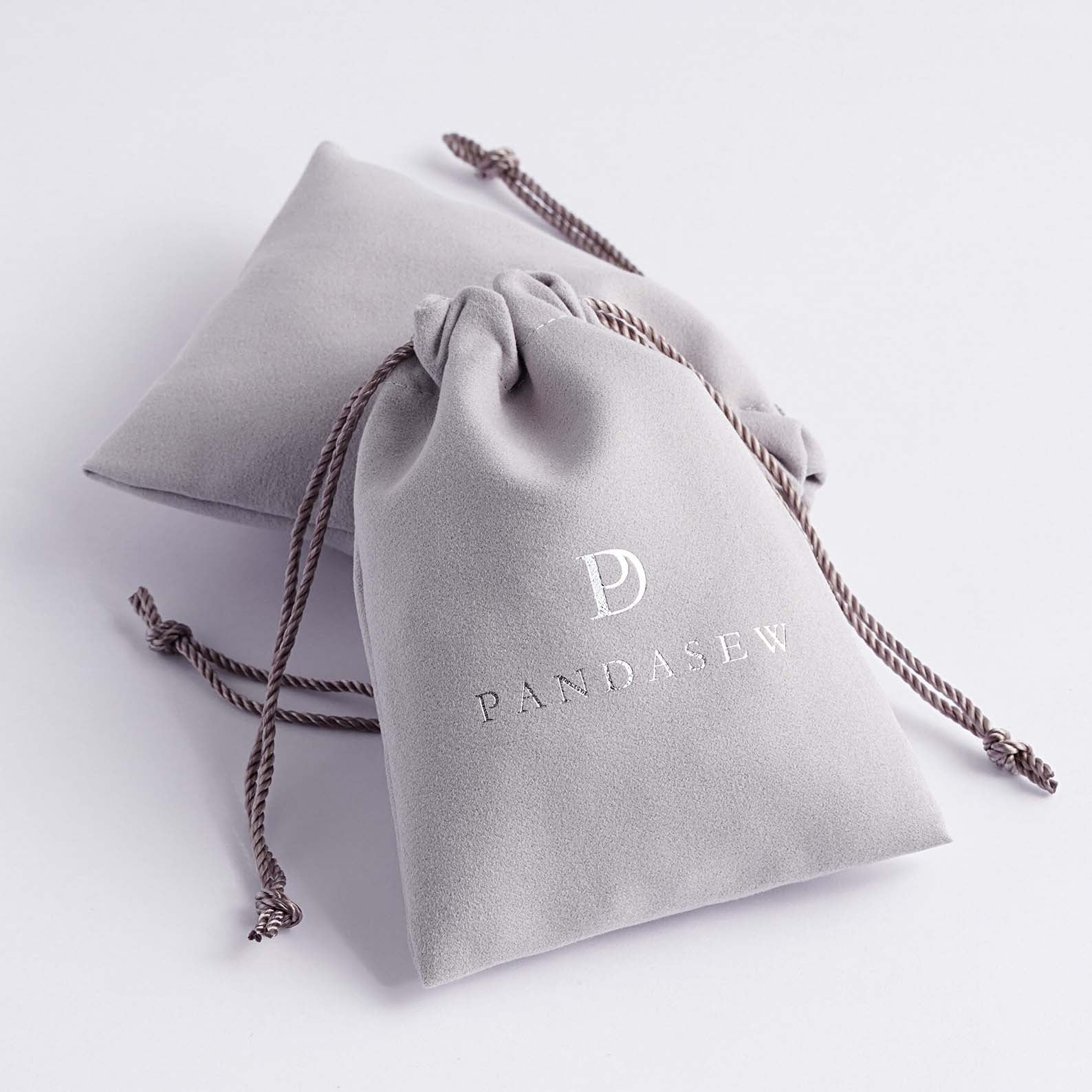 gray velvet jewelry pouch drawstring package bag